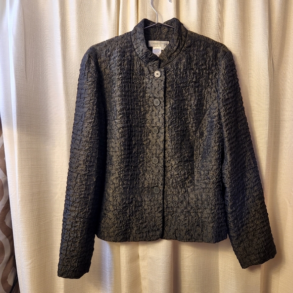 ✨ Vtg 90s Coldwater Creek Popcorn Jacket | M 💚 - Picture 6 of 7